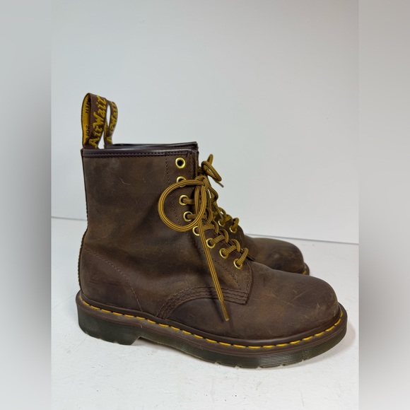 Dr. Martens Shoes - Dr. Marten's Women's 1460 Crazy Horse Brown Leather Lace Up Boots Size 8